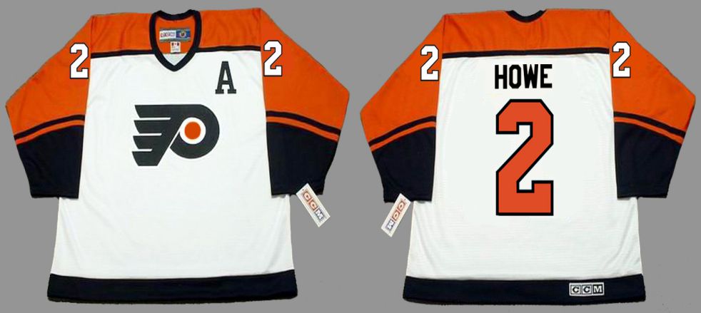 2019 Men Philadelphia Flyers 2 Howe White CCM NHL jerseys